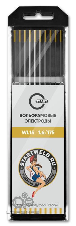 Вольфрамовый электрод WL 15 1,6/175 (золотой уп.10 шт) WL1516175U